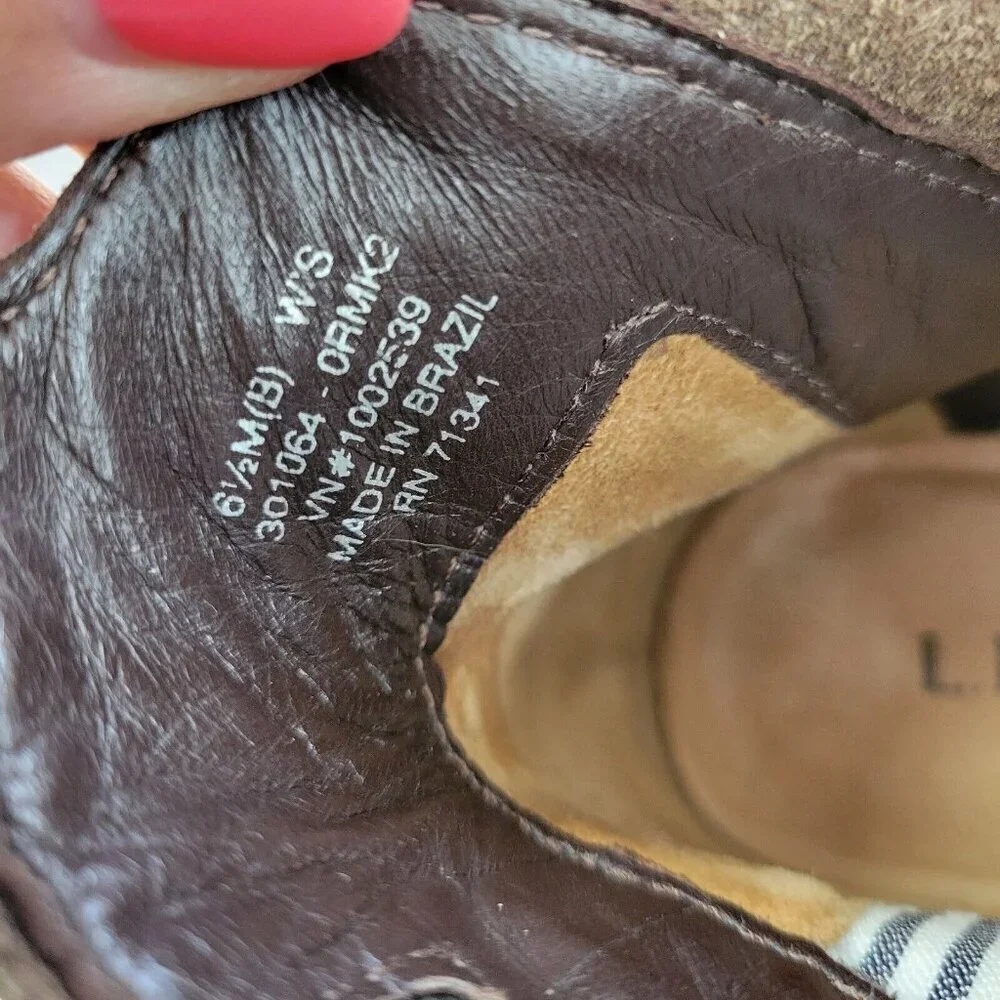 LL Bean Bootie Womens 6.5 Brown Double Buckle‎